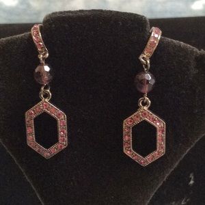 Pink rhinestone earrings